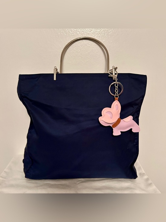 Prada Handbags - Unique vintage Prada Tessuto nylon bag.  Metal Handles! Deep Navy color